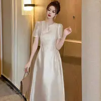 优雅端庄小香风连衣裙高级感气质收腰胖mm显瘦a字裙