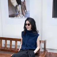 【悦悦专属】新款韩版时尚一排扣显瘦针织无袖马甲Y671