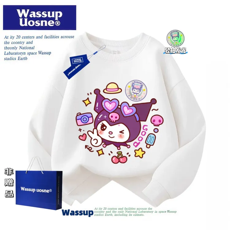 WASSUP联名节库洛米good段春秋新款童装洋气亮灯女童百搭潮流卫衣