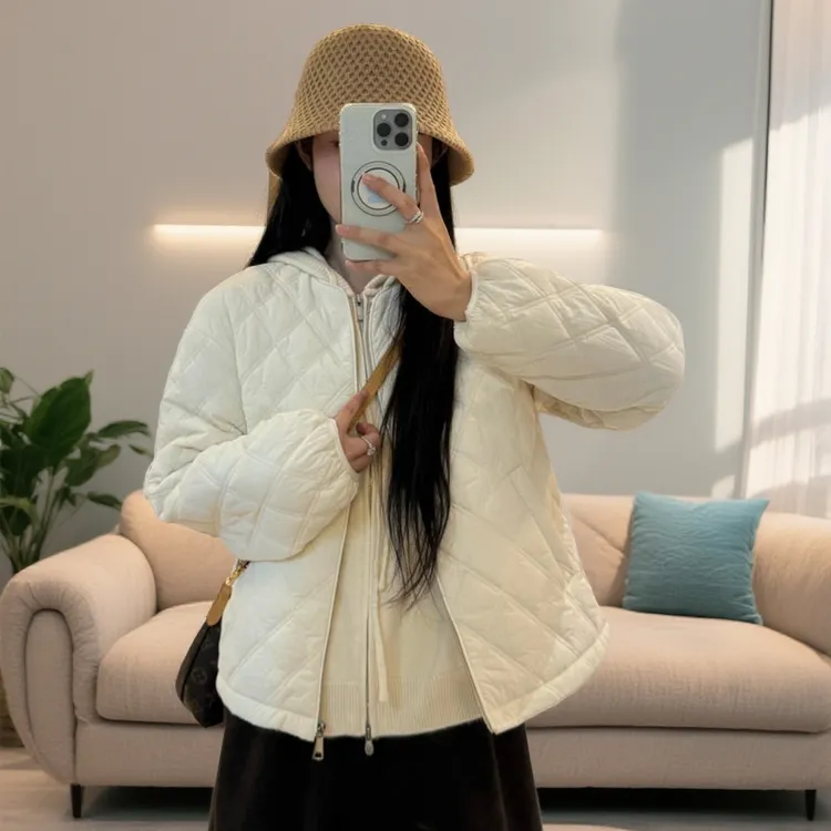 宿慕SUMU女款绗棉外套女2025新款秋冬时尚休闲圆领棉衣棉服28031