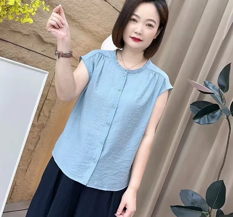 2025新款爆款时尚百搭夏季洋气显瘦气质上衣短袖轻奢休闲衬衣衬衫