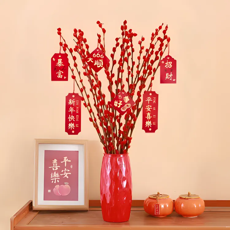 【现货速发新客立减】简约塑料花瓶银柳水培仿真插花瓶桌面装饰摆件