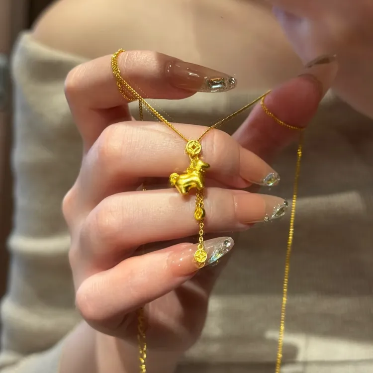 铜合金项链 马上有钱项链女新款高级感高端气质项链