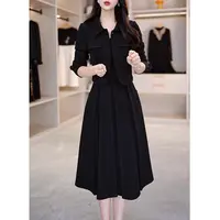 假两件连衣裙秋冬新款街头风时尚收腰洋气显瘦高腰Y549105