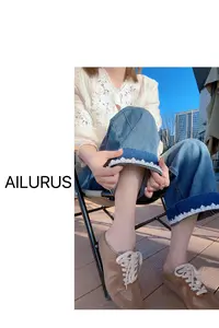 AILURUS【心动之时】2025深圳欧货春夏9分直筒百搭牛仔裤