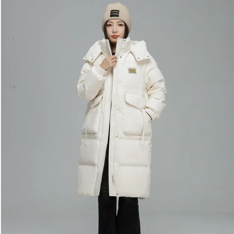 雅鹿2025新款羽绒服女款时尚女士中长款连帽防风冬季保暖过膝