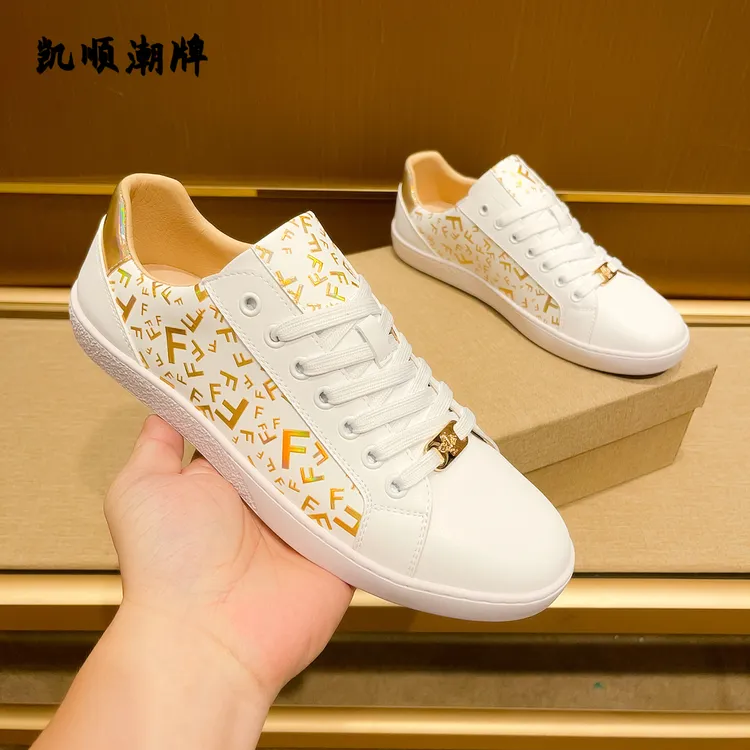 欧货奢侈品轻奢男款爆款2025新款夏季压花皮男鞋印花潮流休闲板鞋