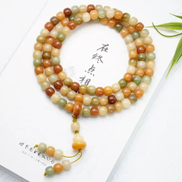【精工多宝】天然菩提根108颗佛珠脖挂念珠男女文玩精工手串毛衣链