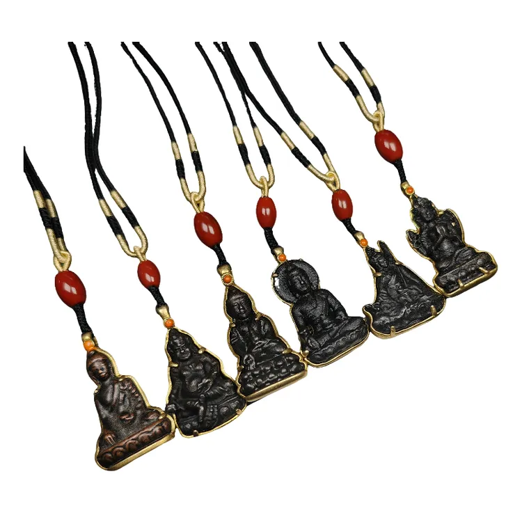 合金吊坠 藏传托甲观音莲师释迦药师佛像项链吊坠护身符文玩配饰