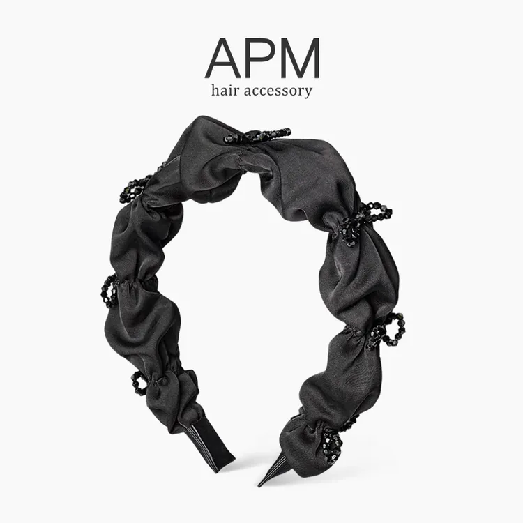 APM/灵动可爱水晶蝴蝶结发箍头饰宽边百搭简约高颅顶显脸小发饰