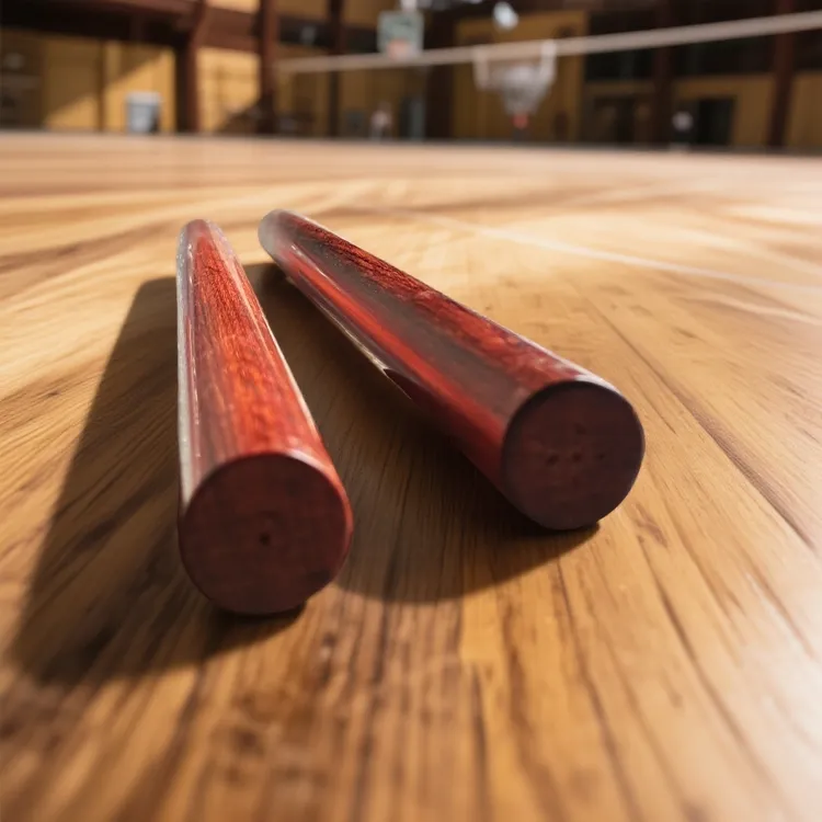 紫檀原木老料实心太极棍整木手工打磨健身把玩防身武术短棍