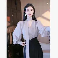 刘欣服饰 2025新款秋装气质显瘦时尚网红长袖轻奢百搭上衣2866