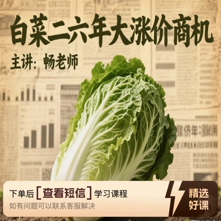 白菜二六年大涨价商机（留意短信解锁课程）