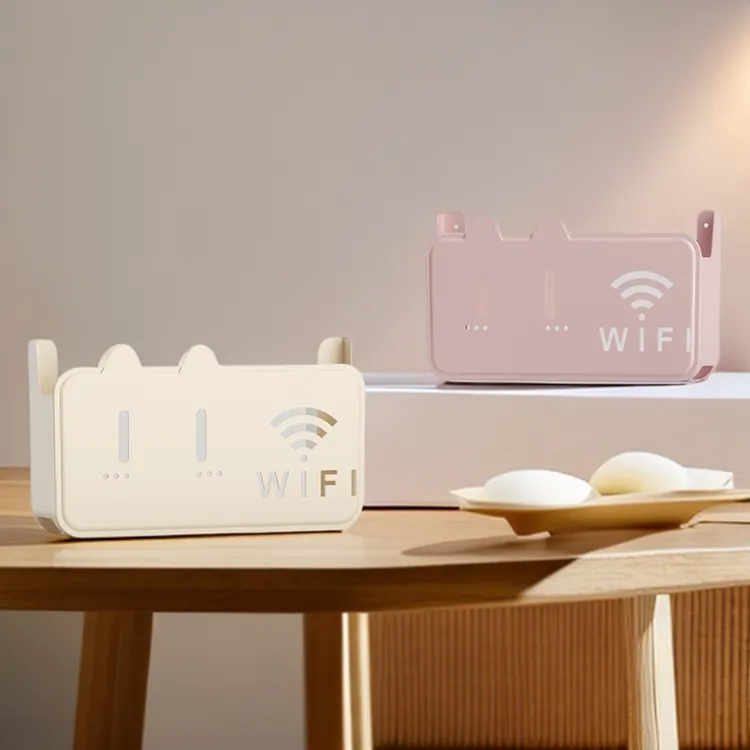 路由器放置架无线wifi收纳盒电视机顶盒家用壁挂式免打孔置物架子商品图