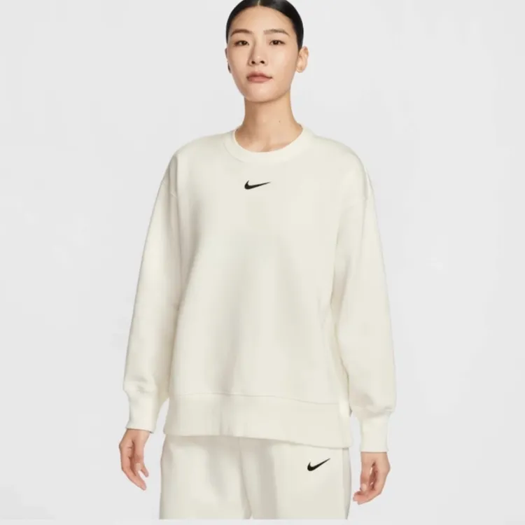 NIKE耐克NSW PHNX奶油白圆领卫衣FZ4271-133