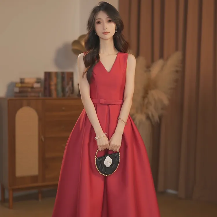 【大金】新款高定法式V领设计气质修身显瘦连衣裙-YL60038