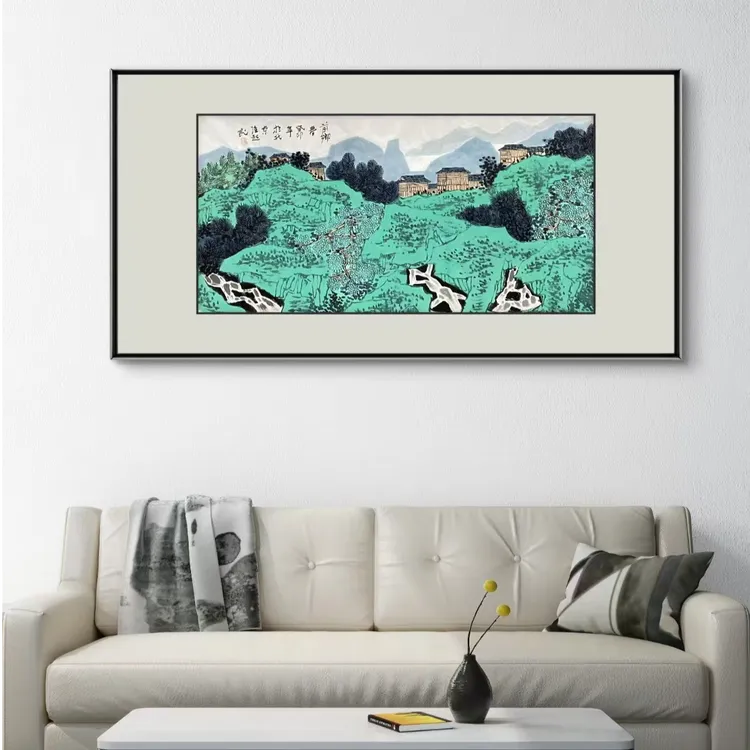 山水画-满维起-8平尺-合影视频亲签证书