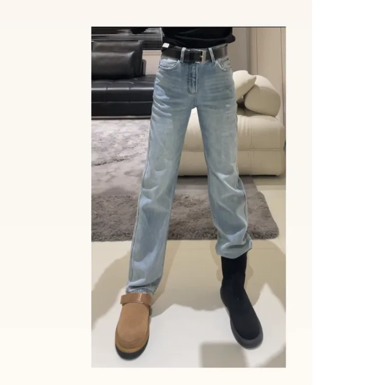 美式复古窄版直筒牛仔裤2026春季新款蓝色水洗显瘦时尚百搭潮流裤
