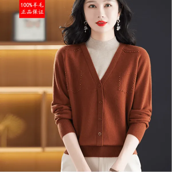 毛衣女宽松慵懒风秋冬季中老年妈妈高档次假两件精品羊毛衫爆款女