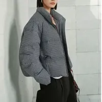 8681【格子款】冬季新款立领时尚显瘦格子羽绒服