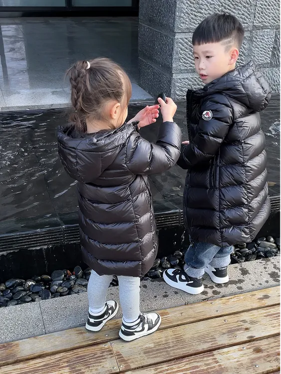 三防儿童羽绒服男童2025新款中长款保暖白鸭绒羽绒服女童中大小童