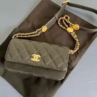 未使用 Chanel/香奈儿  香奈儿 22A 金币链条法棍手机包