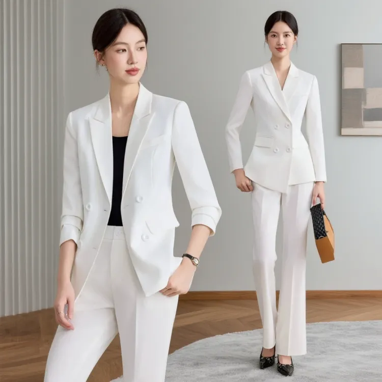 白西装外套女2025新款秋季职业正装高端经理工作服高级感西服套装