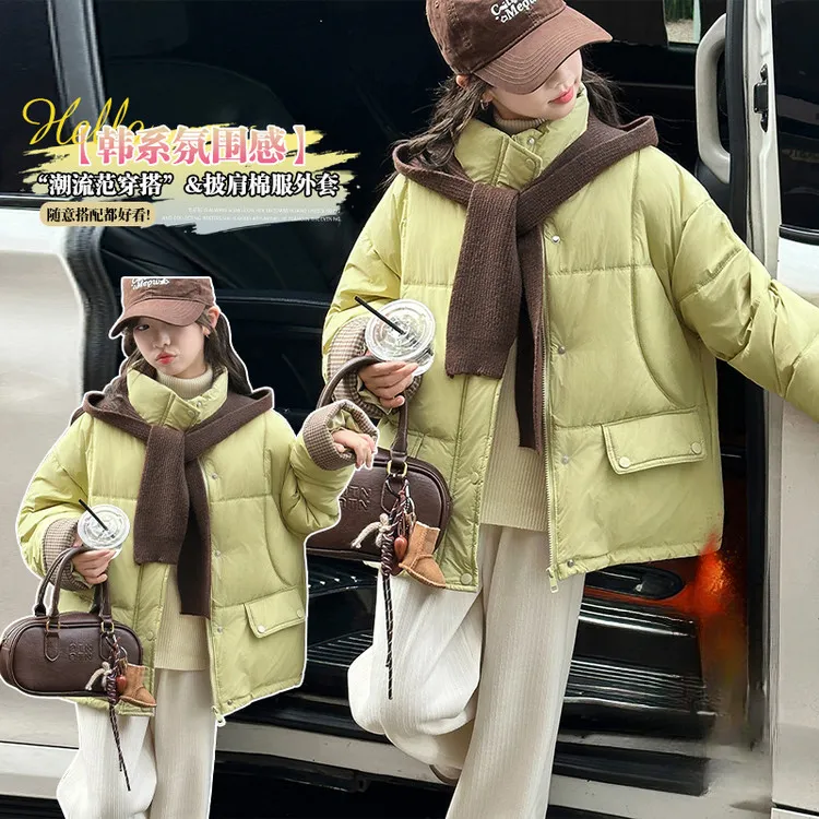 比耶2025外套加厚冬季宽松保暖韩版潮流棉服韩系短款氛围感蓄热