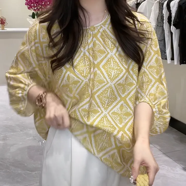 宽松时尚复古半袖薄款透气上衣女2025年夏季新款小众高级感衬衫