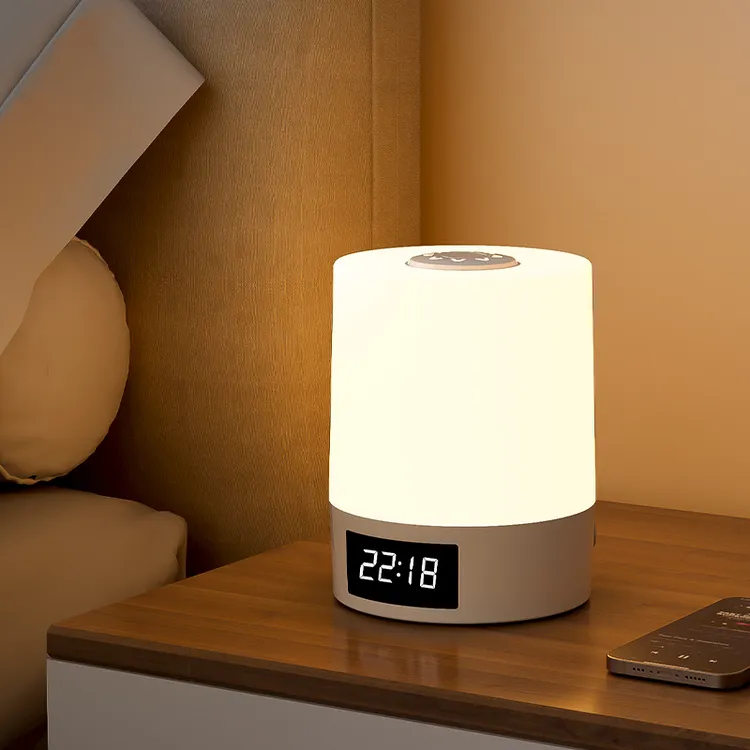 小夜灯台灯宿舍用时钟充电卧室婴儿护眼夜晚睡眠夜间喂奶床头灯