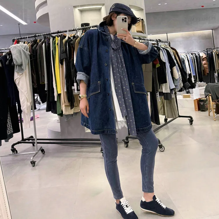 PENNYPENG腿精秘诀春游出行气质品质洋气休闲蓝色弹力修身牛仔裤