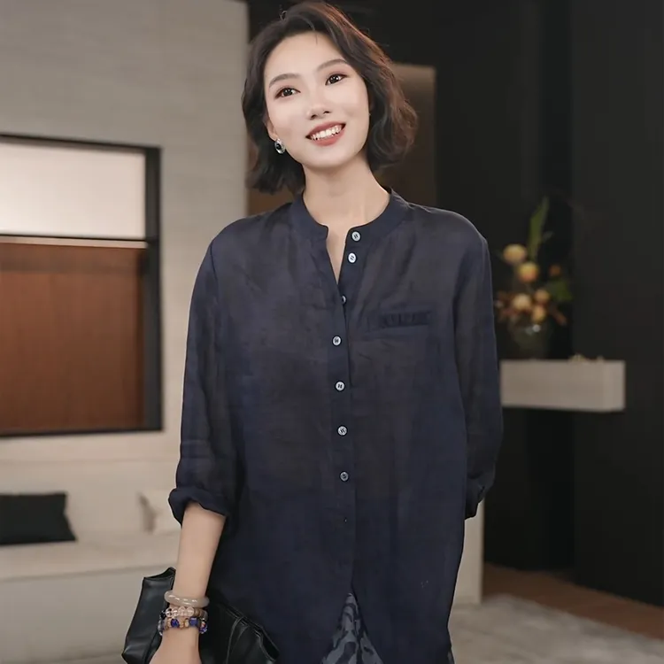 ZOZO HOME | 炎夏时髦冷斑斓夏季时髦薄款苎麻上衣外套q172905p
