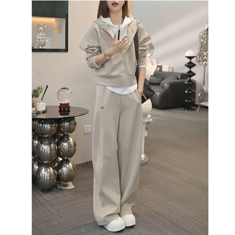 高级感休闲运动服套装女春秋新款韩版时尚洋气开衫卫衣卫裤两件套