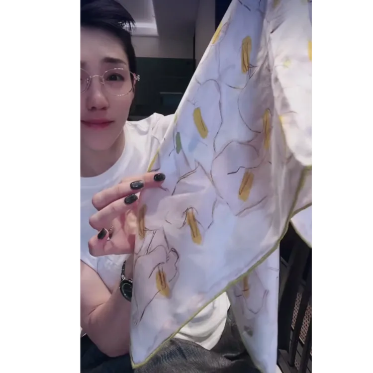 （6A）桑蚕丝 马蹄莲印花 丝巾 WJ0099