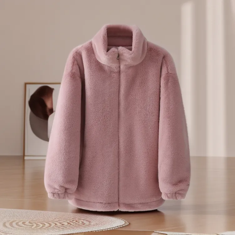 【立领款】韩版加厚棉服宽松百搭毛绒绒外套女保暖棉衣秋冬季外套