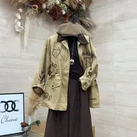 【甜酷涂鸦】韩系卡通印花百搭洋气气质外套-6809