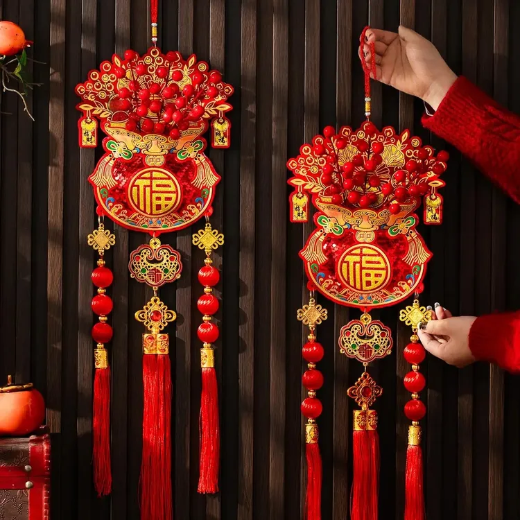 2026新款红果福包中国结挂件新年装饰乔迁新居室内客厅装饰挂件