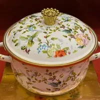 【到手2个+大米】珐琅瓷搪汤锅平底煎药锅炖锅 图案款式随机+大米