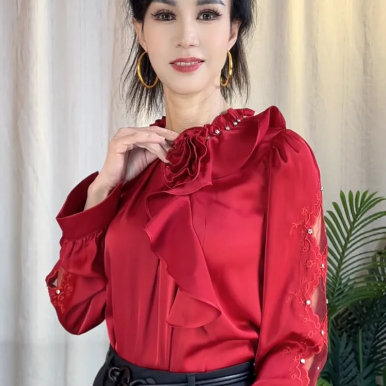 新款气质上衣高级春秋法式洋气时尚百搭宽松长袖衬衫