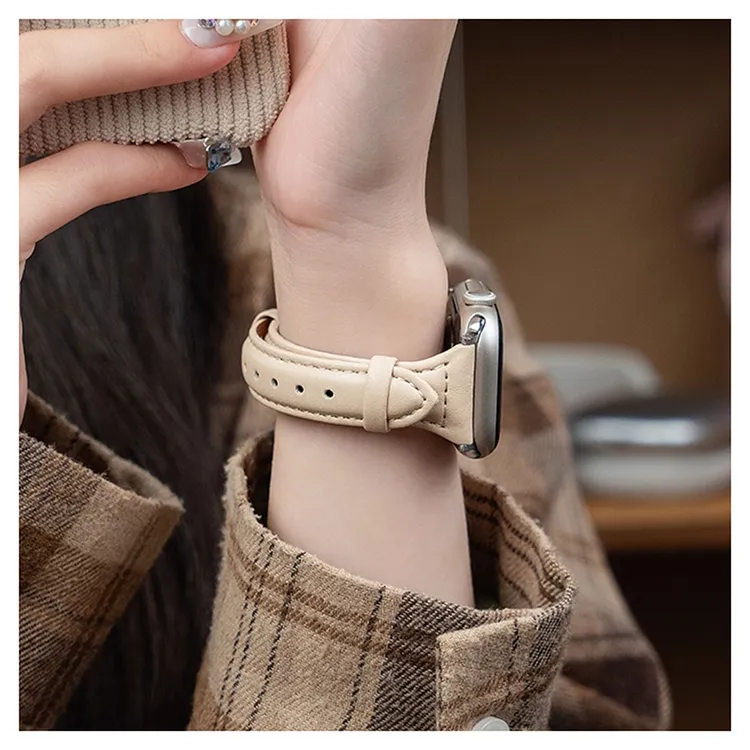 【巨显手细】适用苹果iwatch10S11UltraS98SE时尚小蛮腰真皮手表带