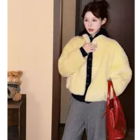 美静在这环保毛小湖羊色外套XMZH10841冬季秋冬