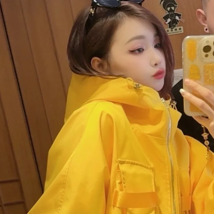 2025春款欧货拼接短外套新款小个子机车服辣妹夹克上衣