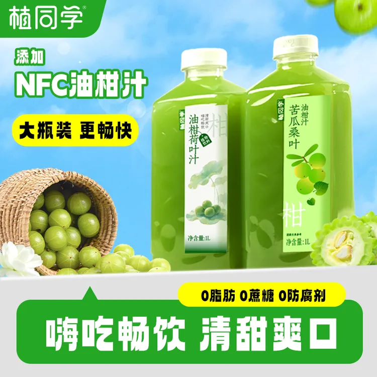 植同学 油柑荷叶汁苦瓜桑叶油柑汁0脂低卡瓶装饮料复合果蔬汁饮品