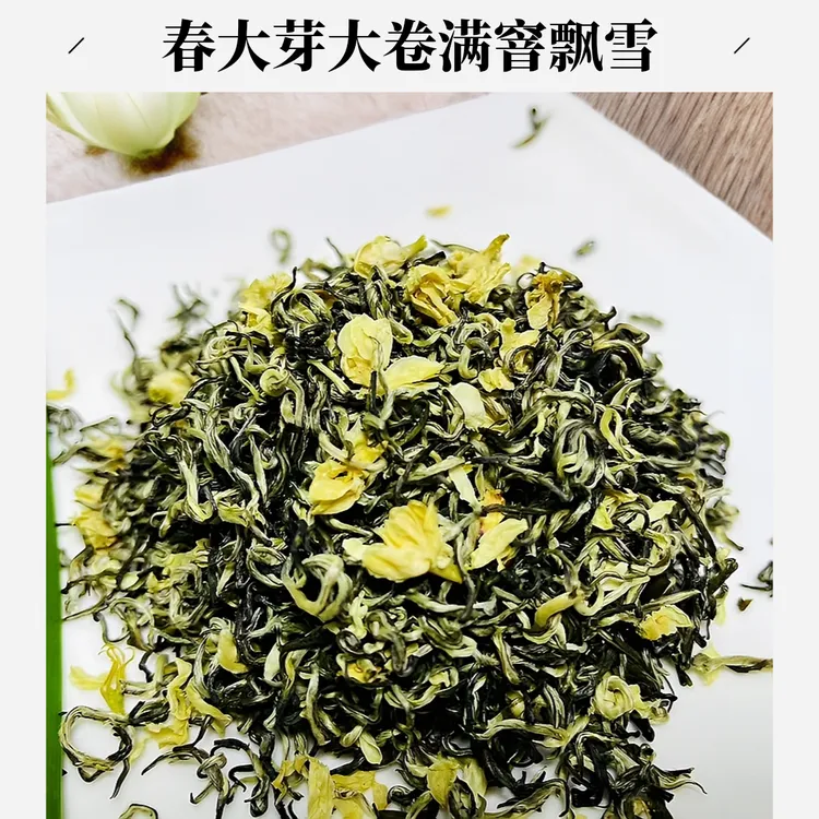 四川特级茉莉花茶大肥芽飘雪浓香型高品质滋味鲜茶叶
