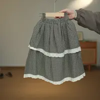 8021【GBBD】韩版千鸟格裙子