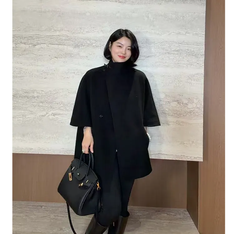 TANTAN 气质时尚宽松韩版秋冬毛呢外套3931