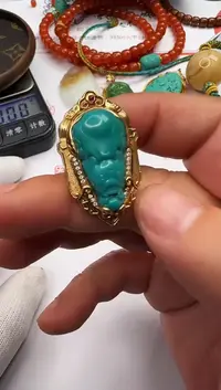 【闪购商品】绿松石吊坠(不含链)18K金镶嵌绿松石 吊坠