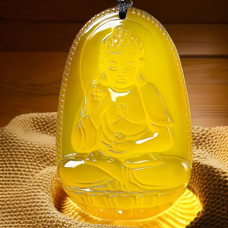 黄玉髓玛瑙本命佛十二12生肖吊坠八大守护神属相玉石项链玉坠玉佩