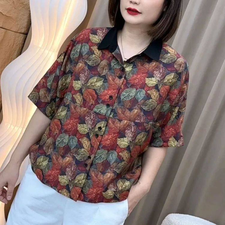 夏季百搭新款洋气气质短袖时尚宽松休闲显瘦薄款衬衫蝙蝠衫上衣