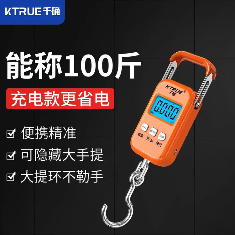 千确精准充电小型手提电子秤迷你高精度弹簧秤克称快递行李秤买菜